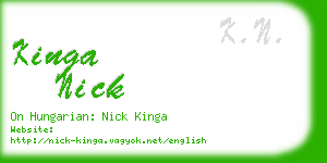 kinga nick business card